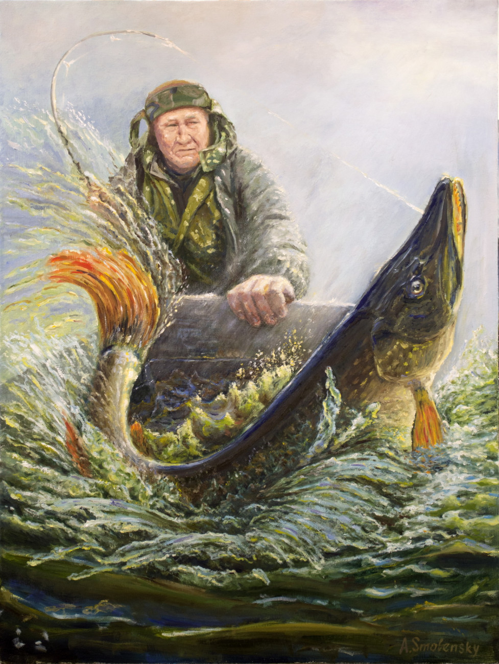 Веселый портрет рыбака.
